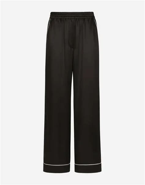 pijama de pandas dolce gabbana|Silk pajama pants with contrasting piping .